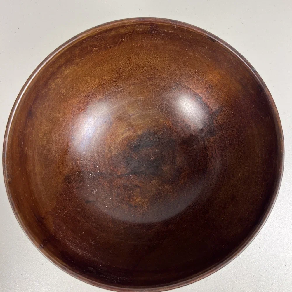 VTG Set of Two Dark Brown Textured Metal Bowls Home‎ Decor / Made In India